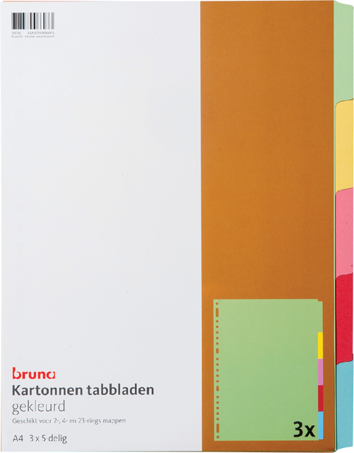 Dwaal Geweldig relais Tabbladen Bruna 23-gaats 3×5-delig assorti karton €1.99